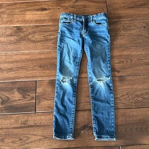 COPY - Polo Ralph Lauren Eldridge Skinny, Blue Distressed Jeans Size 7 Kids.